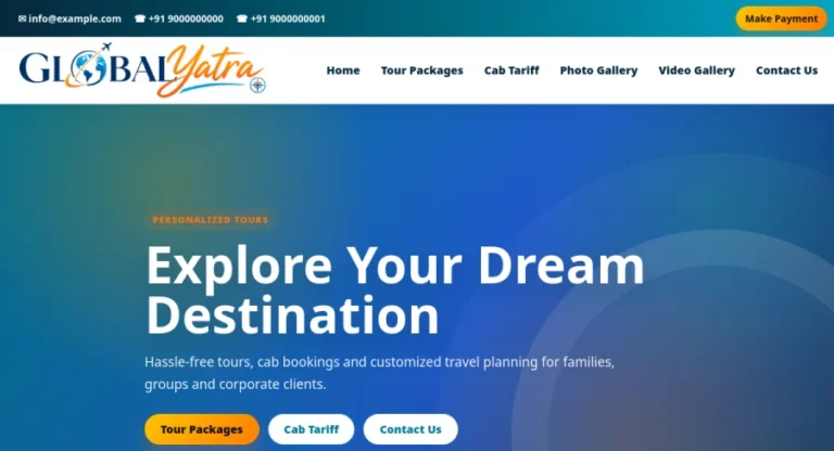 Global Yatra — Tours & Travel — website screenshot