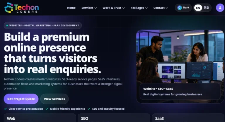 Techon Coders — Digital Agency — website screenshot