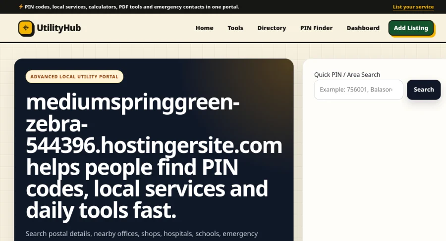 UtilityHub — Tools & Local Directory — website screenshot