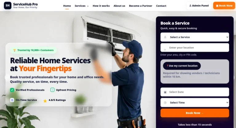 ServiceHub Pro — Home Services — website screenshot