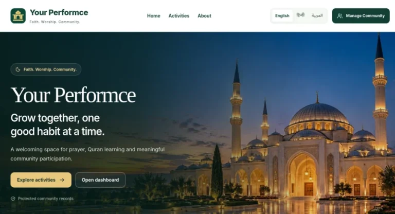 Your Performce — Community Platform — website screenshot